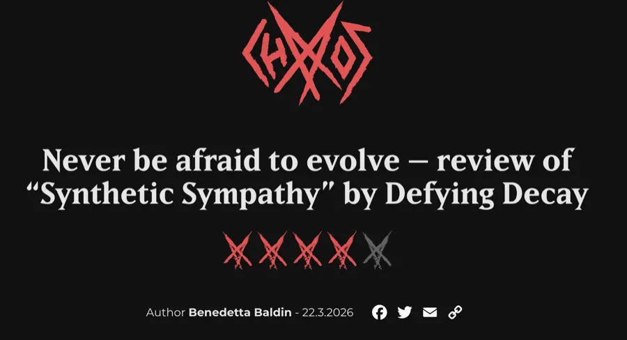 Chaoszine — 4.5/5 review of Synthetic Sympathy